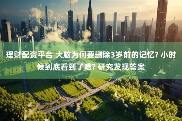 理财配资平台 大脑为何要删除3岁前的记忆? 小时候到底看到了啥? 研究发现答案